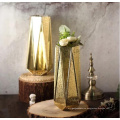 Gold Mercury Glass Vases Geometric Vases Flower Centerpieces